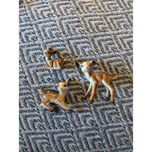 Vintage MCM Celluloid Hard Plastic Deer Figures Bambi Spotted Mama Babies